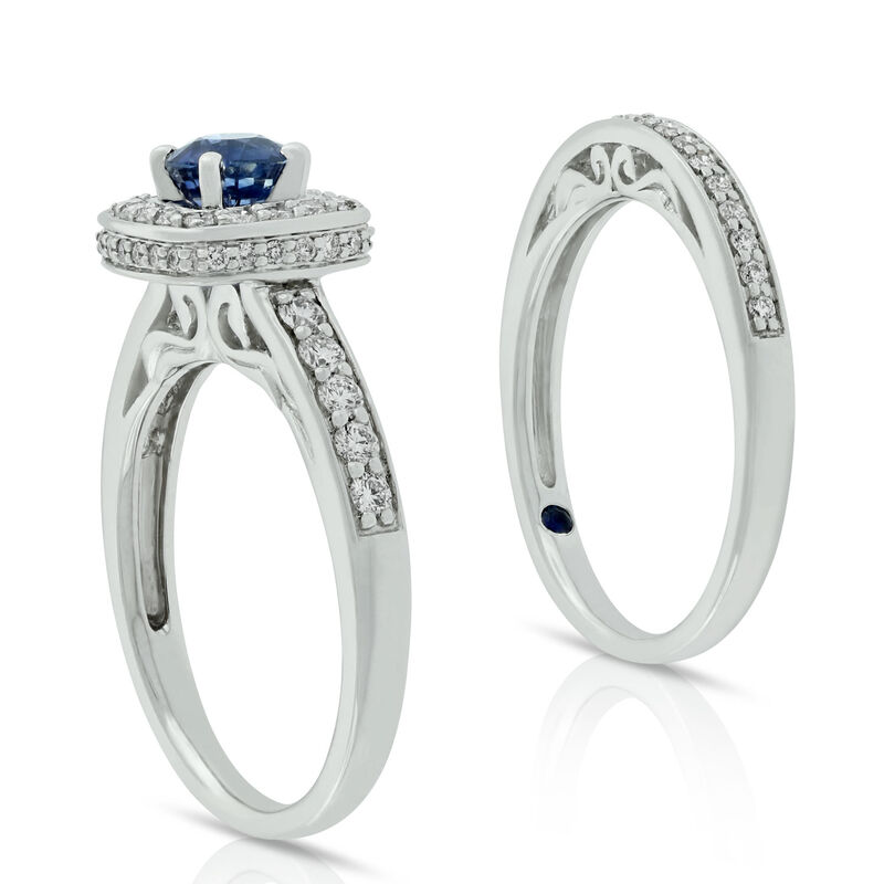 Sapphire & Diamond Bridal Set 14K image number 2