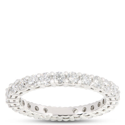 Classic Round Diamond Eternity Ring, 1 &frac12;  Carat Total Weight, Platinum Size 6.5