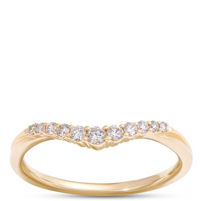 Contour Diamond Band, 14K Yellow Gold