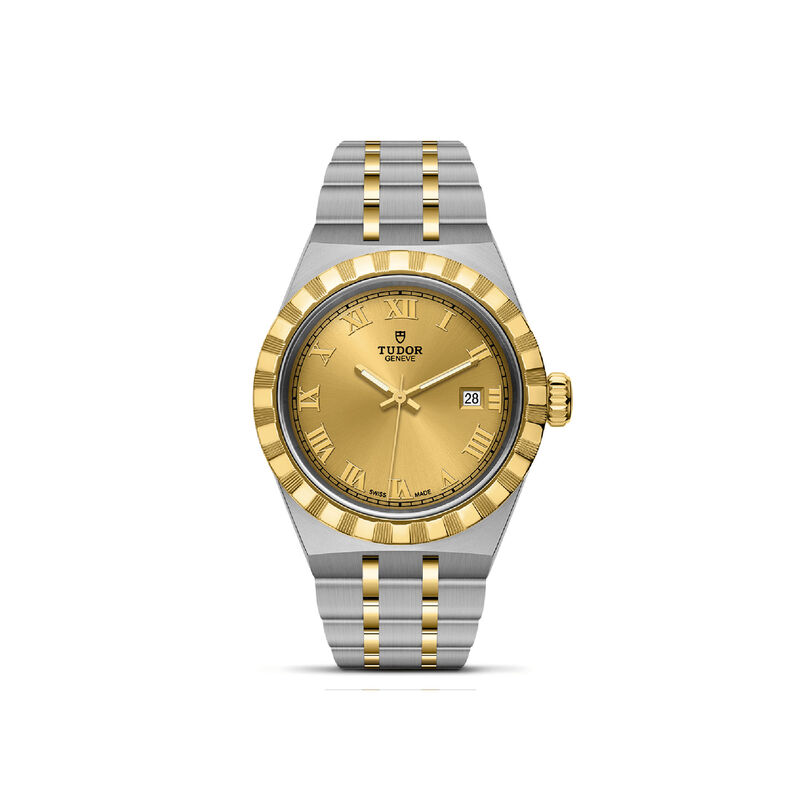 TUDOR Royal Watch Steel Case Champagne Dial Steel and Gold Bracelet, 28mm image number 0