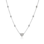 Diamond Heart Cluster Necklace 14K