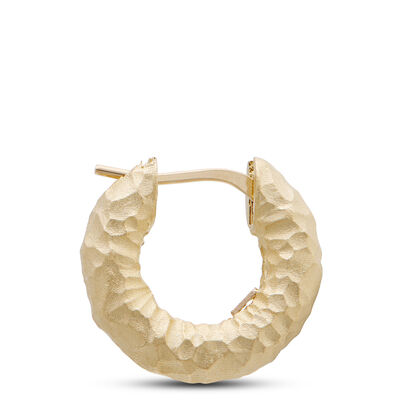 Toscano 18MM Hammered Hoop Earrings, 14K Yellow Gold