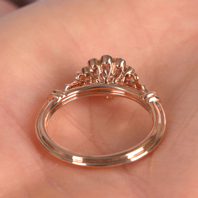 Rose Gold Bezel Set Diamond Engagement Ring 14K image number 3