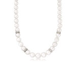 Mikimoto Akoya Cultured Pearl Strand with Diamond Rondelles 18", 18K