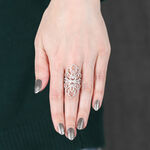 Long Floral Lace Diamond Ring 14K