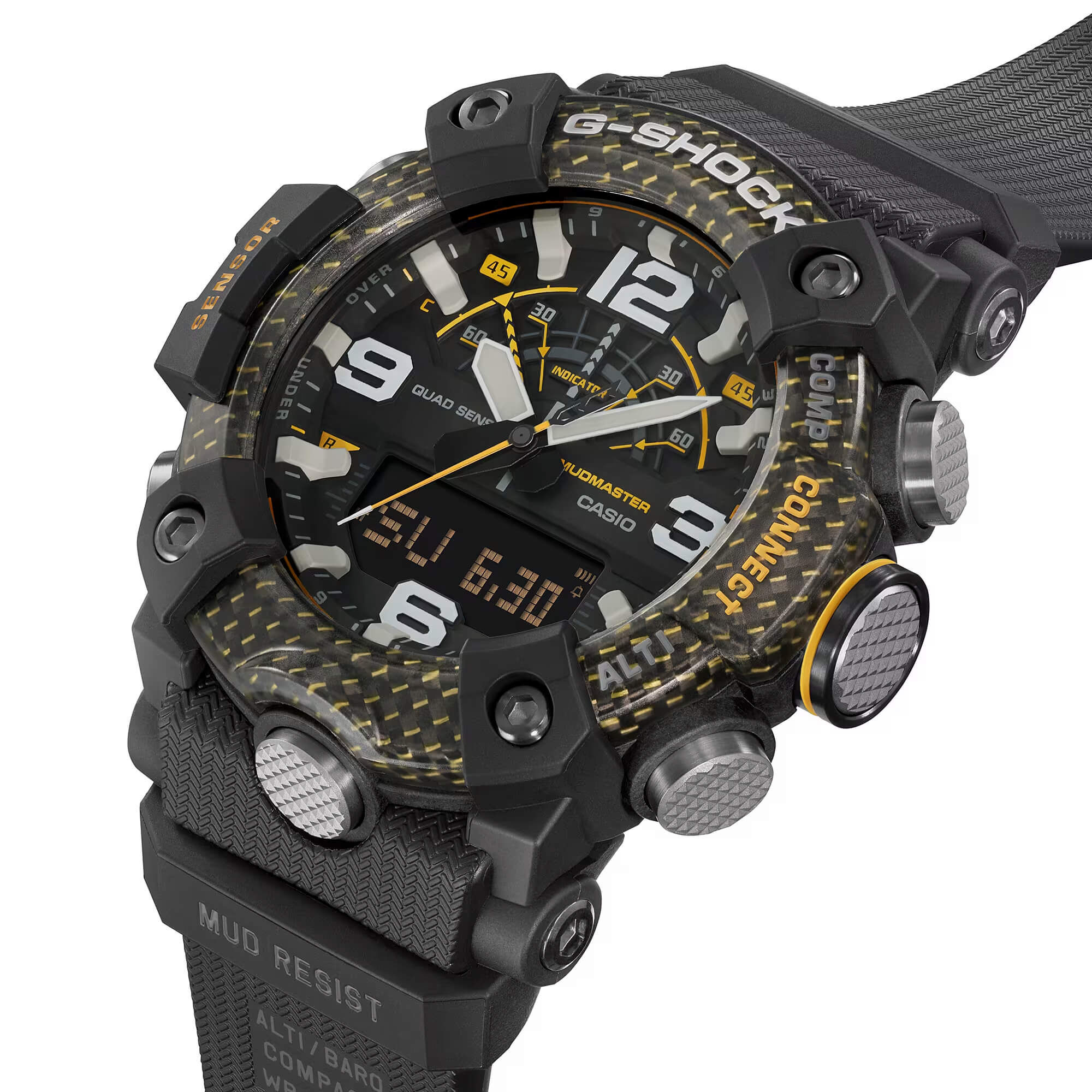 G-Shock Master of G-Land Watch Black Dial Black Resin Strap, 55.4mm