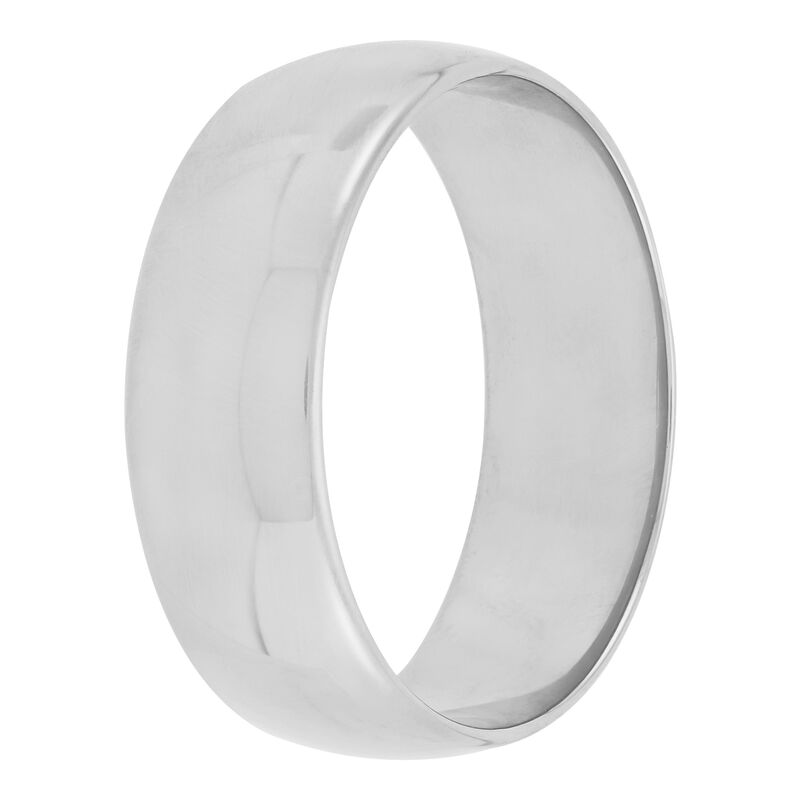 Polished Rounded 7mm Band in Platinum image number 1