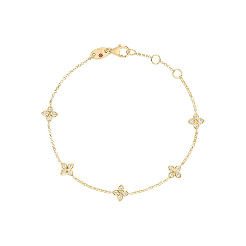 Roberto Coin 18K Yellow Gold Love In Verona Five Station Flower Bracelet image number 0