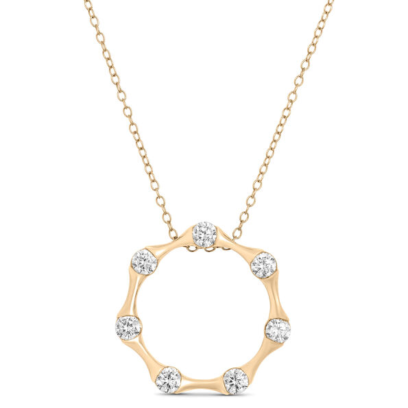 Ben Bridge Signature Circle Diamond Pendant Necklace, 18K Yellow Gold