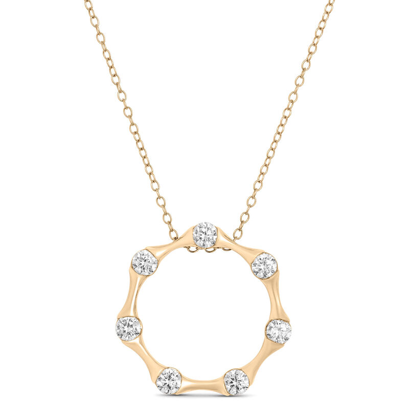 Ben Bridge Signature Circle Diamond Pendant Necklace, 18K Yellow Gold image number 0