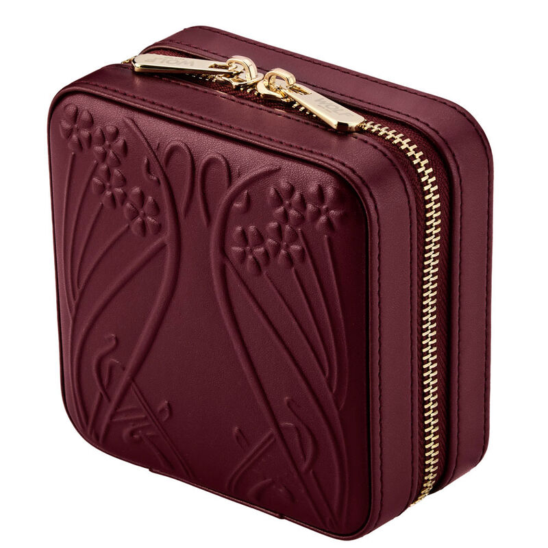 WOLF X LIBERTY Ianthe Small Travel Jewelry Zip Case - Burgundy image number 3