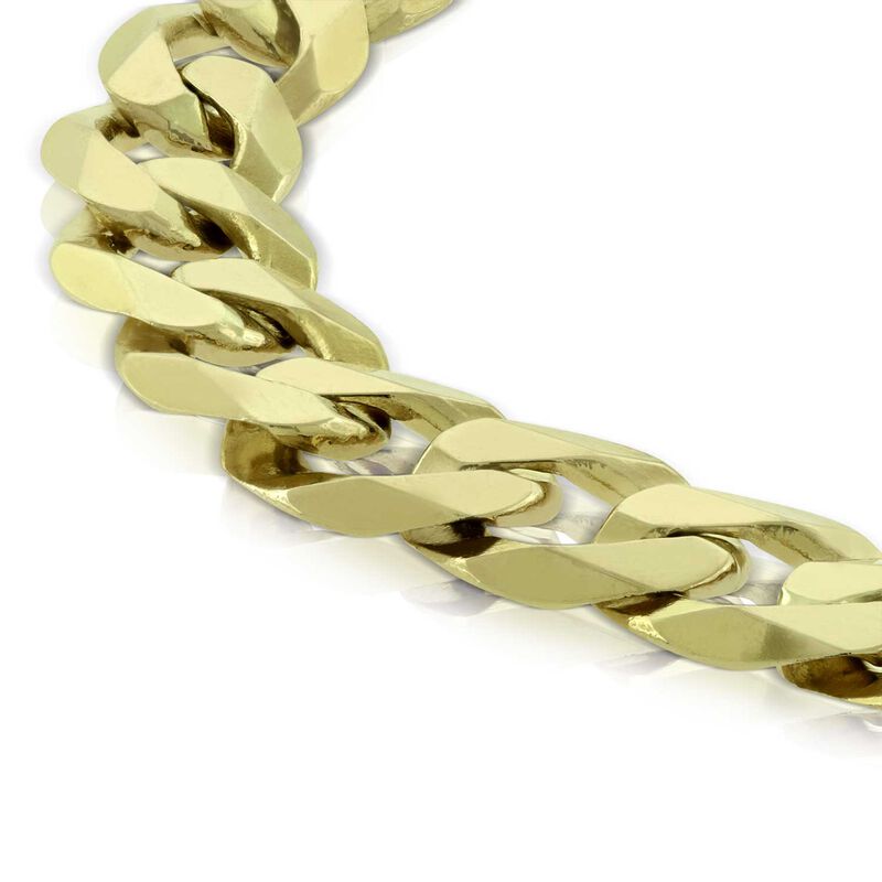 Men's Beveled Curb Link Bracelet 14K image number 3