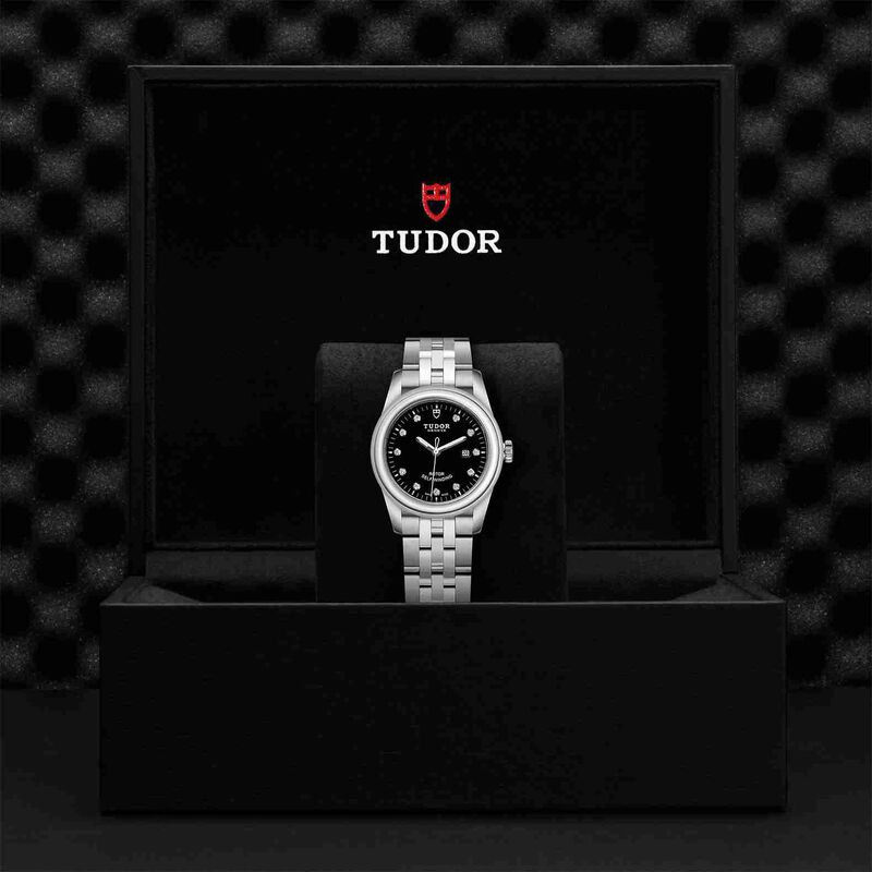 TUDOR Glamour Date Watch Black Dial Steel Bracelet, 31mm image number 2