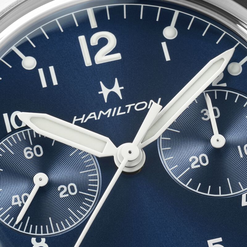 Hamilton Khaki Aviation Pilot Pioneer Mechanical Chrono Blue Dial Watch, 40mm image number 2