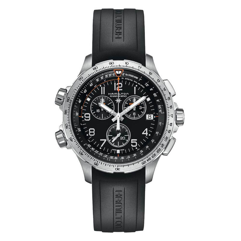 Hamilton Khaki Aviation X-Wind GMT Chrono Quartz Watch Black Dial, 46mm image number 0