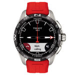 Tissot T-Touch Connect Solar Red Rubber Titanium Watch, 47.5mm