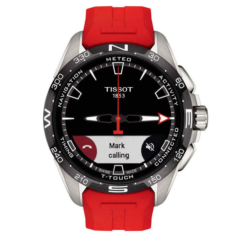Tissot T-Touch Connect Solar Red Rubber Titanium Watch, 47.5mm image number 4