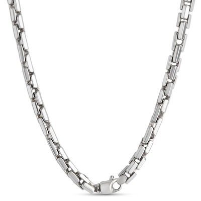 Toscano 24-Inch Round Brick Necklace, 14K White Gold