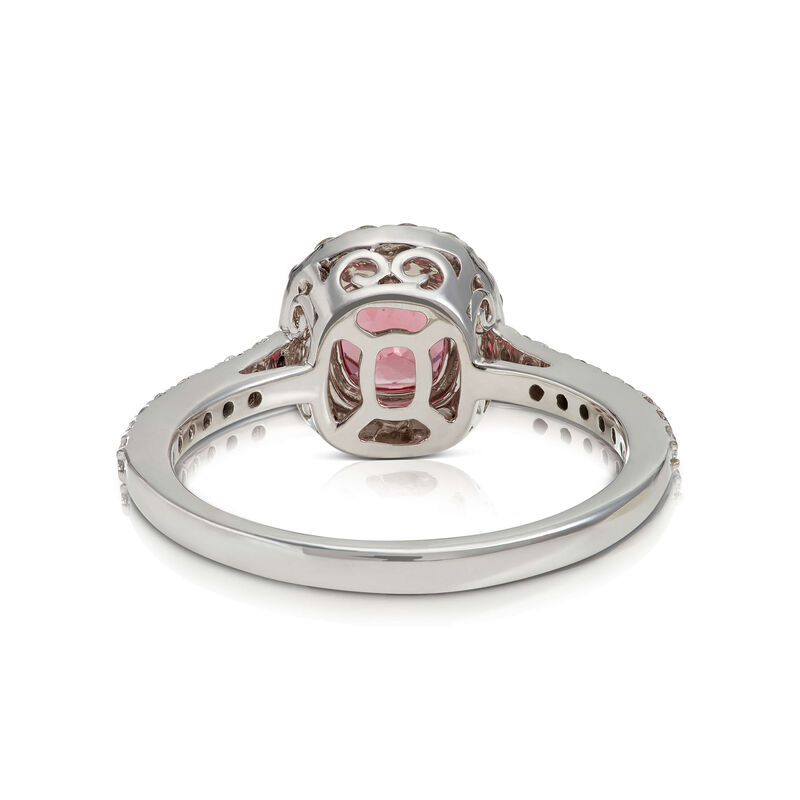Cushion Pink Spinel & Diamond Ring 14K image number 3