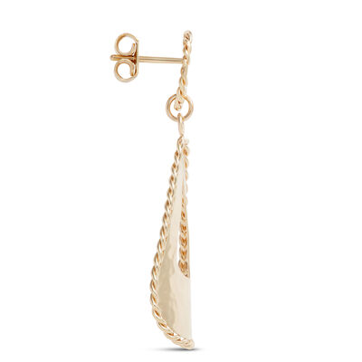 Toscano Open Tear Drop Dangle Earrings, 14K Yellow Gold