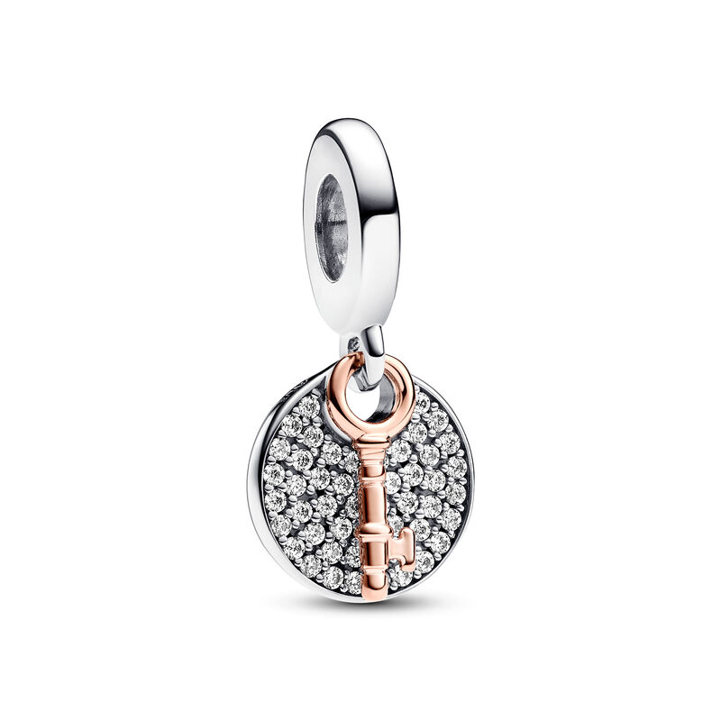 Pandora Two-tone Key to Happiness Double Dangle Charm image number 0