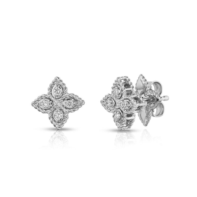 Roberto Coin Princess Flower Diamond Earrings 18K image number 0