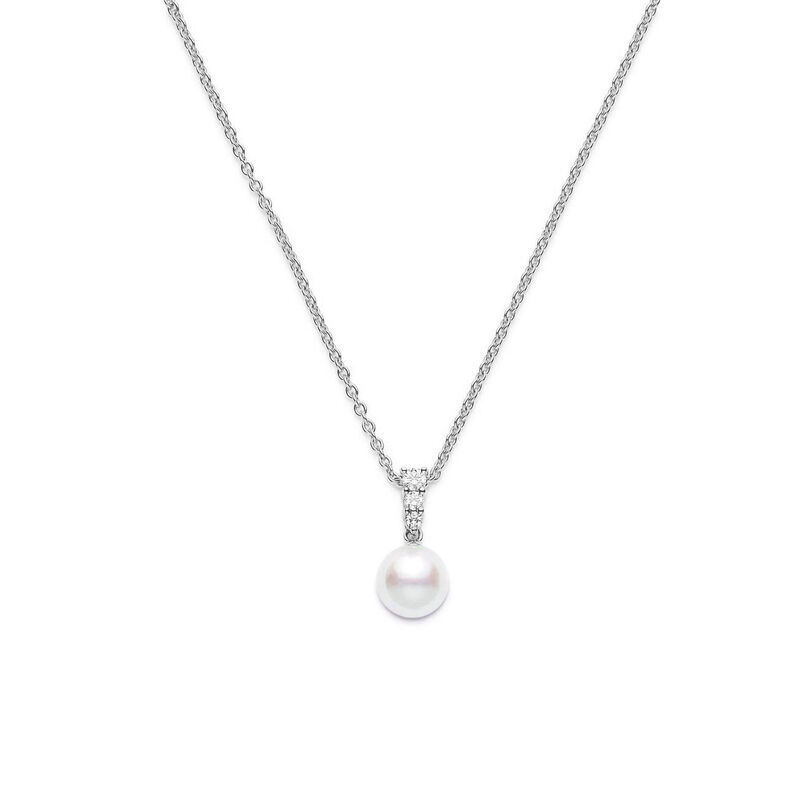 Mikimoto Morning Dew Cultured Akoya Pearl & Diamond Necklace 18K image number 1
