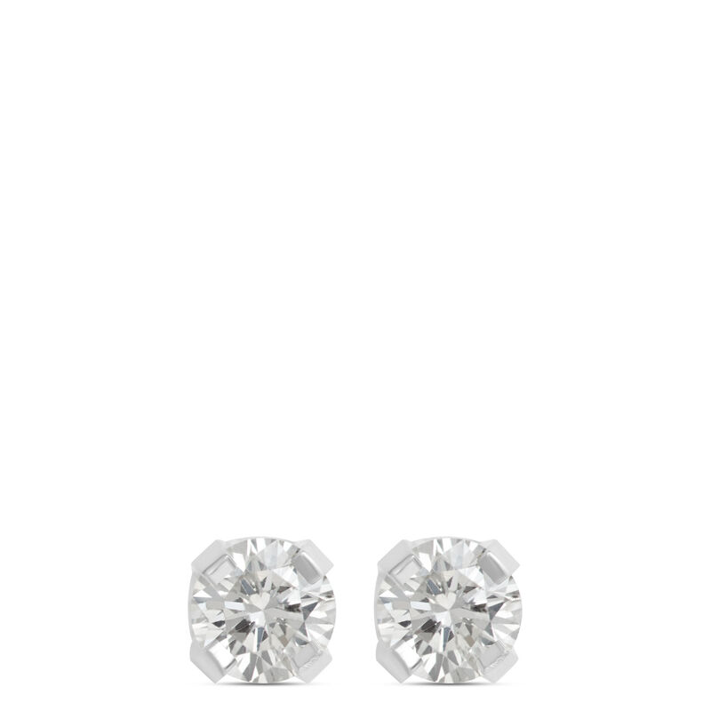 Screwback Baby Studs, 14K White Gold image number 0