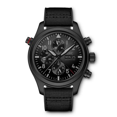 IWC Pilot&rsquo;s Watch Double Chronograph TOP GUN Ceratanium&reg; Black Dial Watch, 44mm