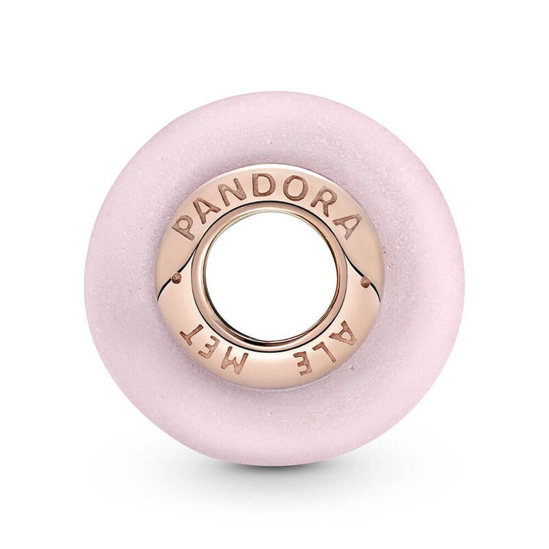 Pandora Matte Pink Murano Glass Charm image number 2