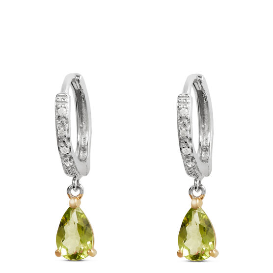 Two-Tone Pear-Shaped Peridot & Diamond Earrings 14K | Ben Bridge Jeweler