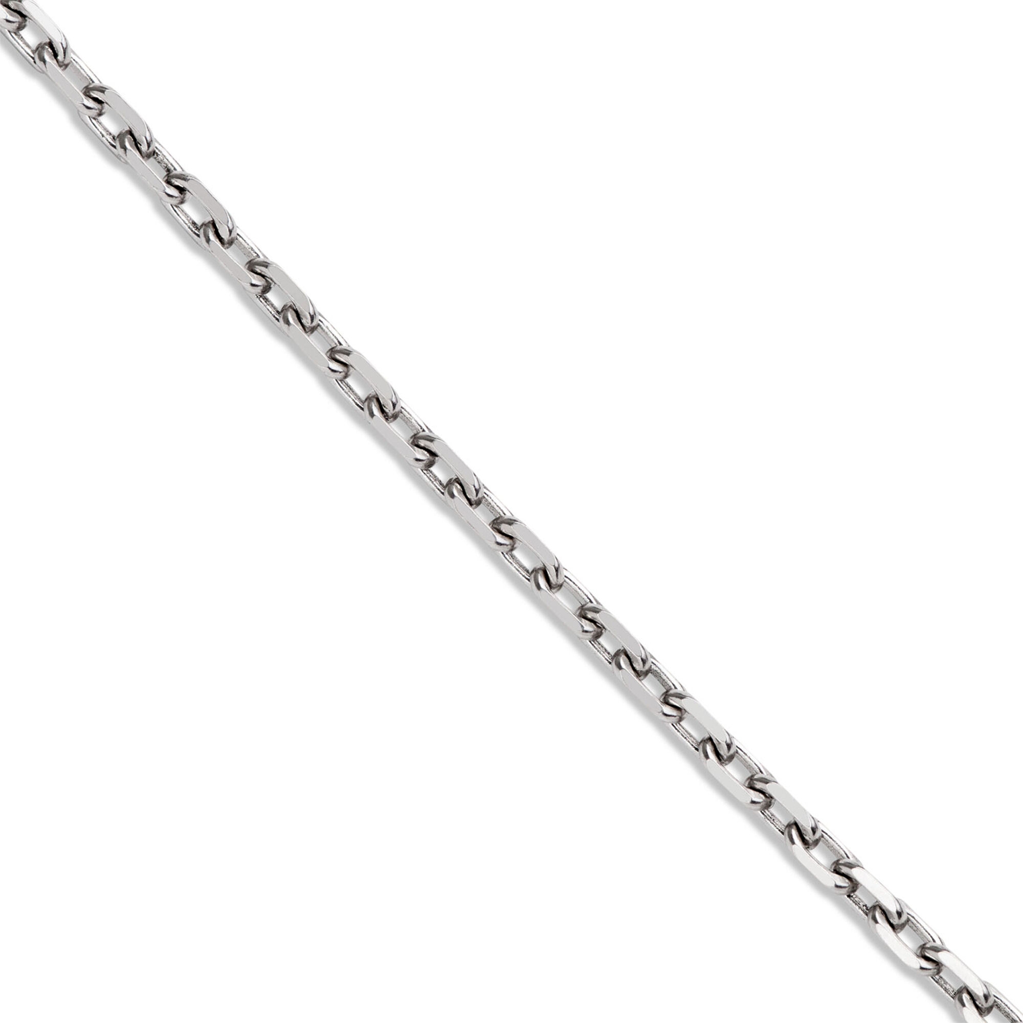 Blue Sapphire and Diamond Dog Tag Necklace, 18K White Gold