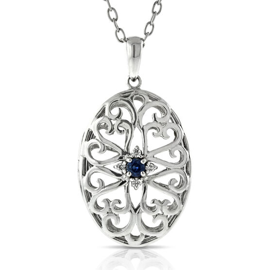 Sapphire & Diamond Locket 14K | Ben Bridge Jeweler