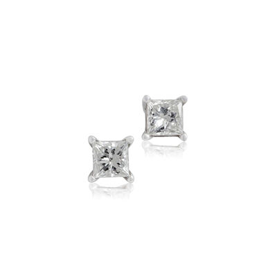 Princess Cut Diamond Solitaire Stud Earrings 14K, 1/4 ctw.