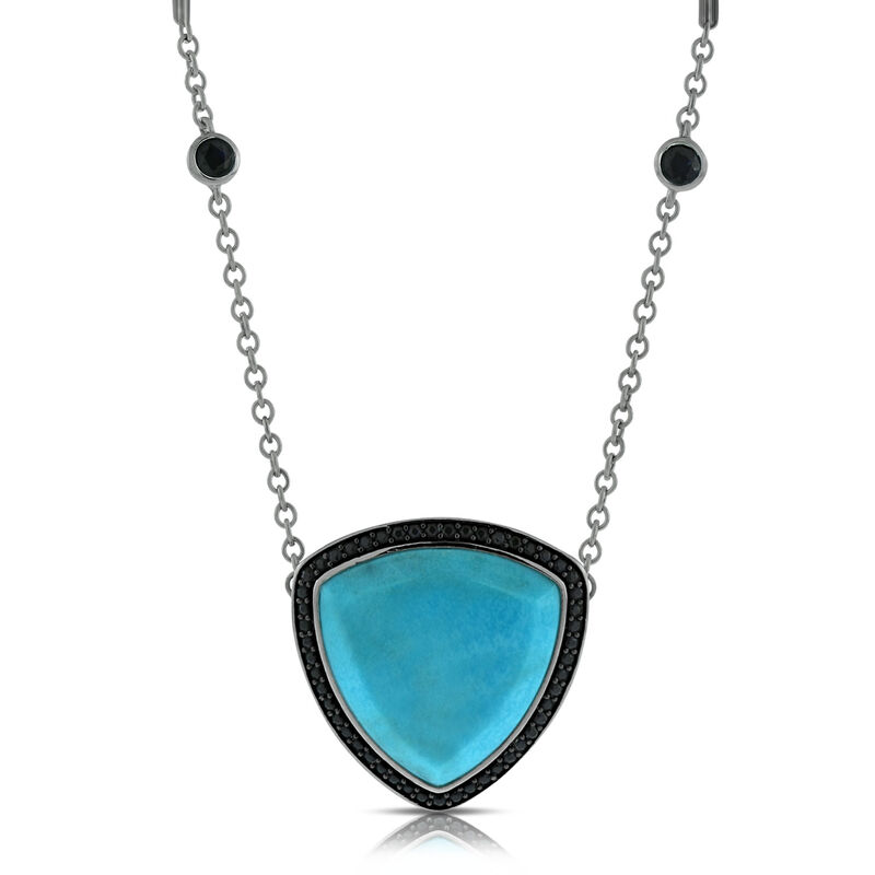Lisa Bridge Turquoise & Black Sapphire Necklace image number 0