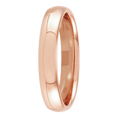 Rose Gold Polished Rounded Comfort Fit 4mm Band 18K