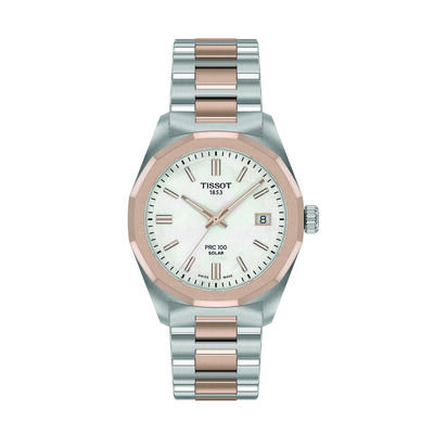 TISSOT PRC 100 Solar White Dial Watch, 34mm