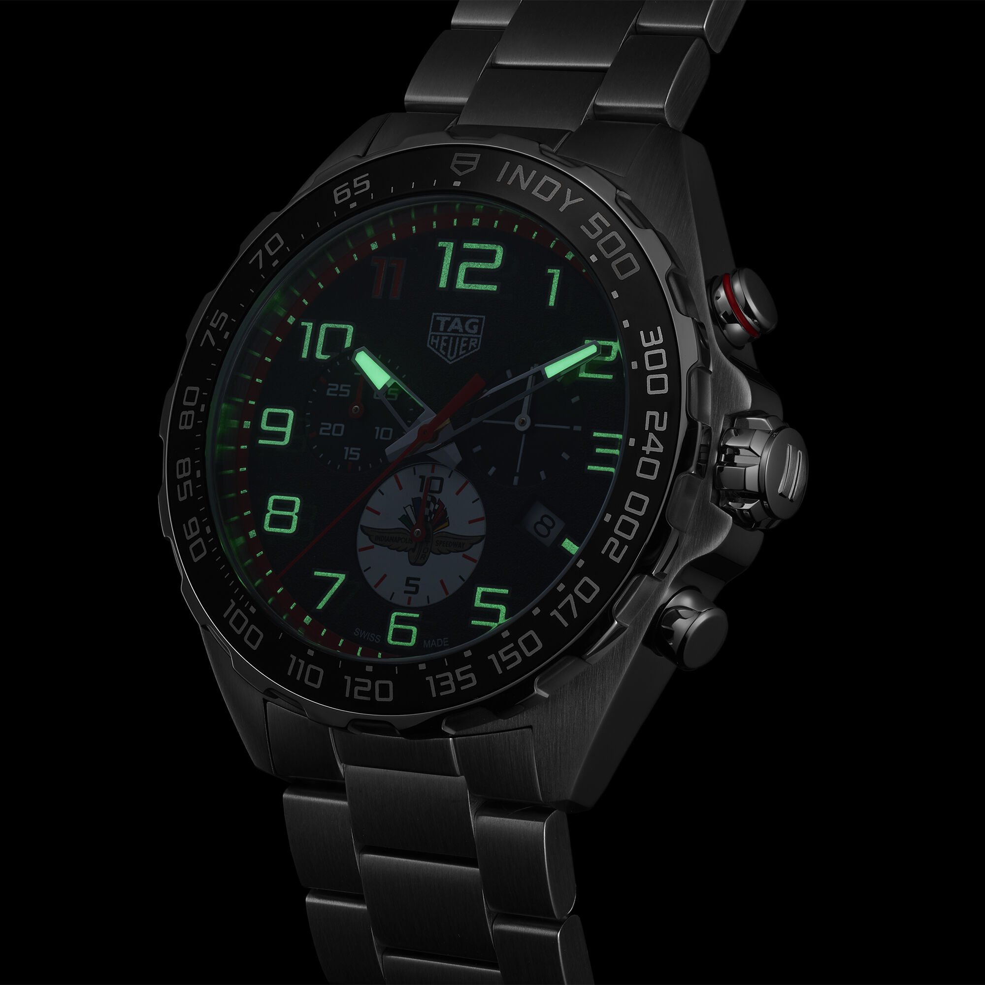 稼働品TAG HEUER INDY 500 クロノグラフ TAG Heuer Formula 1 Chronograph x Indy 500 Black Dial Watch, 43mm