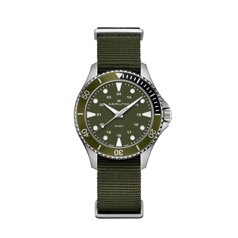 Hamilton Khaki Navy Scuba Quartz Green Dial Watch, 37mm image number 0