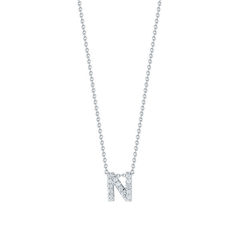 Roberto Coin Tiny Treasures Diamond Initial Pendant 18K Letter 'N' image number 0
