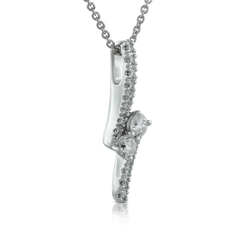 Perfectly Paired 2-Stone Diamond Pendant 14K, 3/8 ctw. image number 2