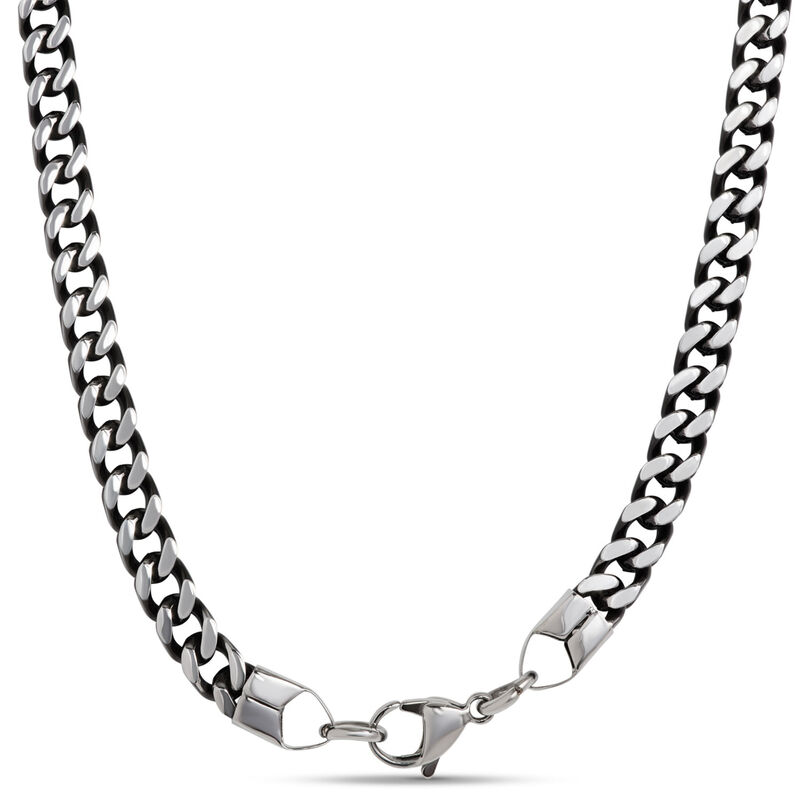 Black IP Curb Chain in Stainless Steel, 24" image number 2
