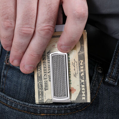 Cable Money Clip in Stainless Steel