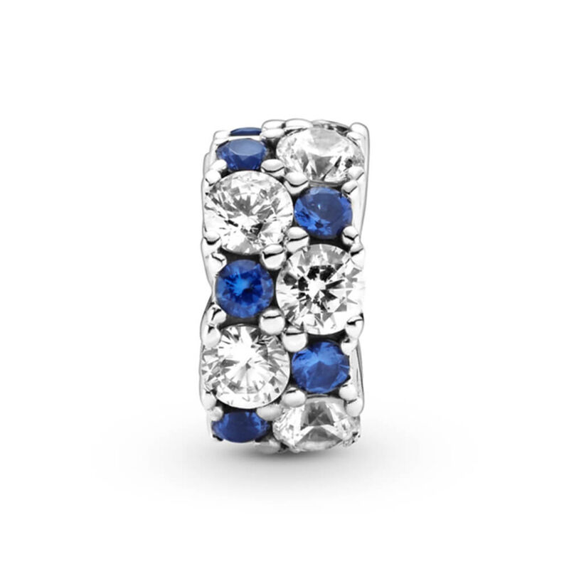 Pandora Clear & Blue Sparkling Crystal & CZ Clip Charm image number 3