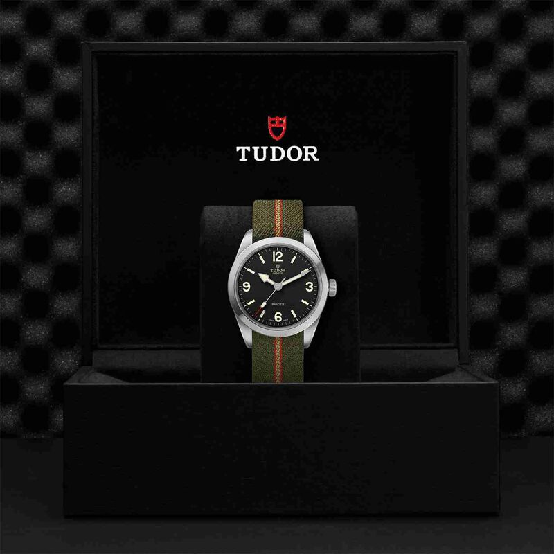 TUDOR Ranger Watch Black Dial Green Fabric Strap, 39mm image number 2
