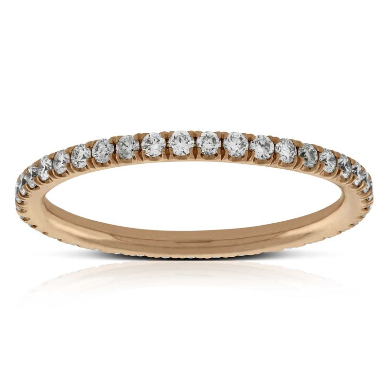 Rose Gold Diamond Eternity Band 14K, Size 6 image number 1