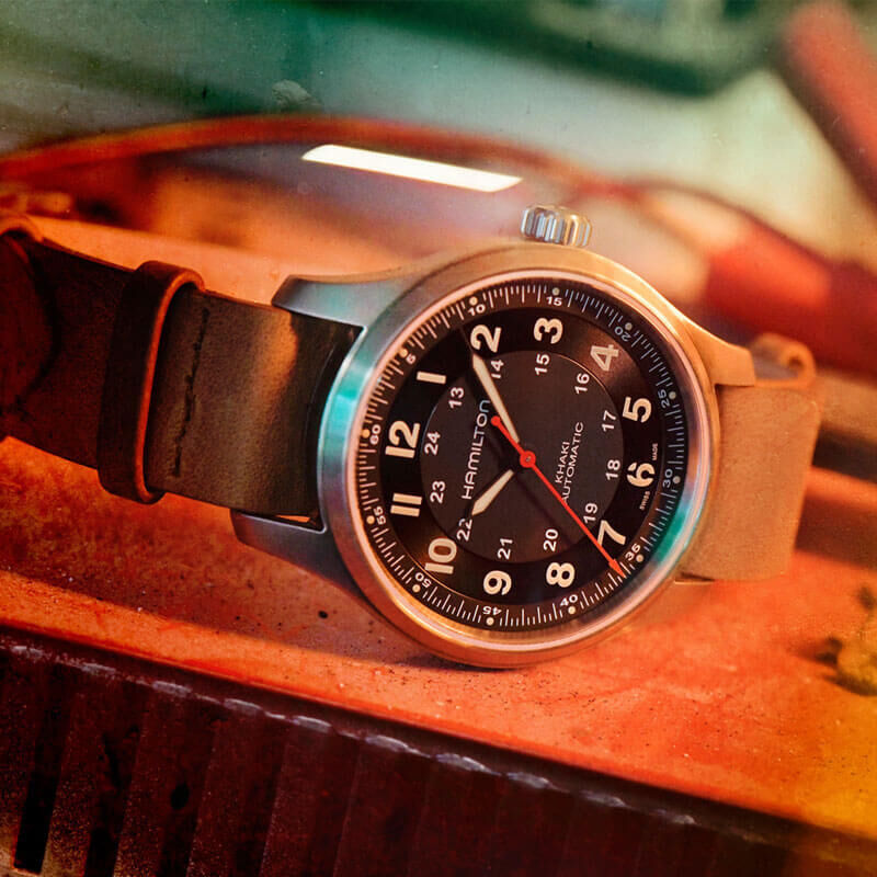 Hamilton Khaki Field Far Cry® 6 Titanium Leather Watch, 42mm image number 5