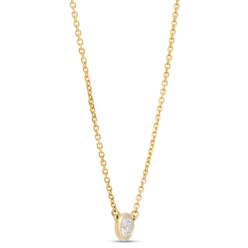 Classic Round Diamond Necklace, &frac14; Carat, 14K Yellow Gold image number 2
