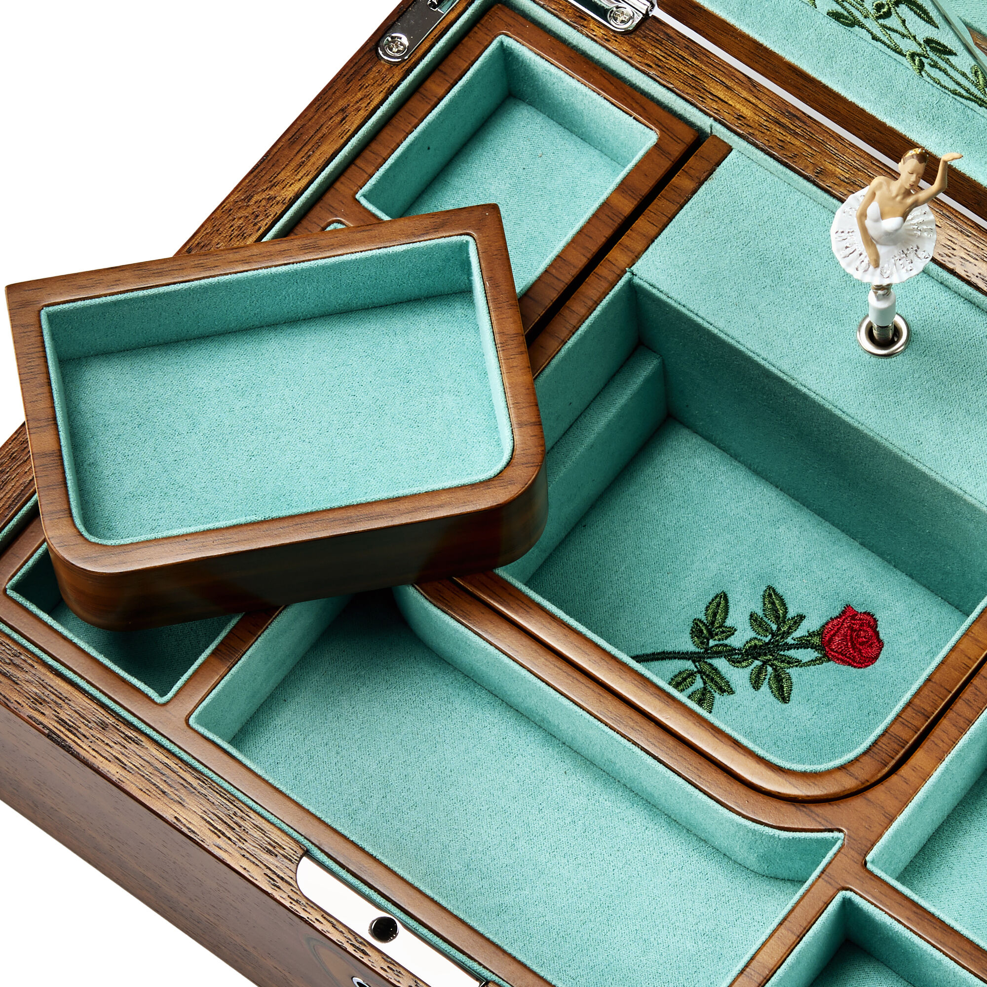WOLF Ballet Musical Jewellery Box – Sleeping Beauty Walnut Wood