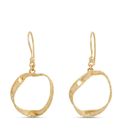 Toscano Twisted Ribbon Earrings, 14K Yellow Gold